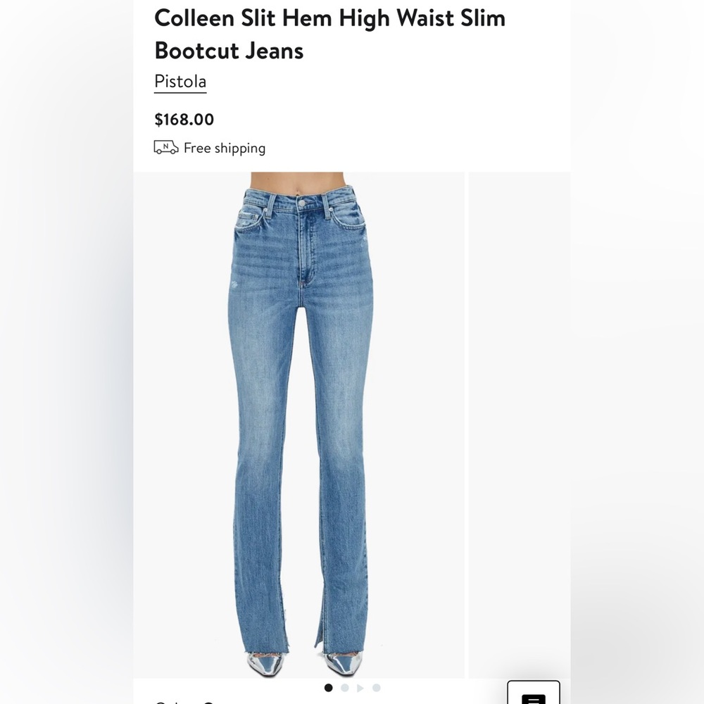 Pistola jeans slit inside no raw hem